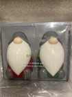 New Pottery Barn Gnome Set Of 2 Salt   Pepper Shakers Christmas Earthenware Nib
