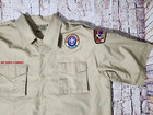 Boy Scout Bsa  Official Uniform Shirt  Adult Medium  Cotton Blend  Patch Sewn