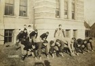 Antique Vtg  1908 Kansas High Football Team Mounted Photo 11x14 Uniforms Higgins