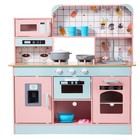 Uimoso Kitchen Playset Kids Pretend Cooking Play Toy 24 Piece Accessories Pink