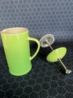Exotic Le Creuset  petite-12 Oz  Ceramic French Press   Rare Palm Green