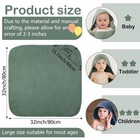 6 Pcs Baby Muslin Hooded Bath Towels And Washcloths  32 X 32 Inch Green  Blue 