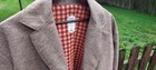 Jean Wool Sack Coat  Gray Wool  Wooden Buttons Custom Made In Usa  Tall 48 Long