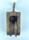 Rustic Authentic Antique Vintage Barn Pulley Wooden Bracket   Roller Steel Hook 