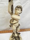 Vintage Cast Metal Art Nouveau Candelabra Candlestick Cherub Angel Candle Stick