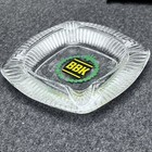 Vtg 5  Faceted Glass Advertising Ashtray - Bbk Beer Brewery Pub Germany - Exc 