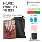 Key Kalimba Thumb Piano Kit  Brown  Mahogany Wood Hand Piano