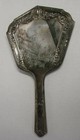 Vintage Silver Hand Held Repousse Vanity Mirror  Large Size