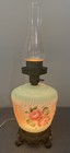 Vintage Painted Glass Electric 3-way Table Night Light Lamp - No Shade Works 
