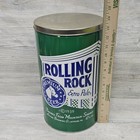 Rolling Rock Beer Large Storage Tin Ice Bucket Trash Can Breweriana Man Cave