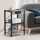 3-tier Narrow End Table W charging Station Side Table Nightstand Bedroom Decor