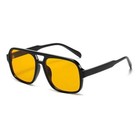 Oversized Aviator Sunglasses Men Women Orange Lens Retro 70s Vintage Uv 