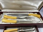 Vtg E  Parker   Sons Sheffield England Carving Set 9 Pieces Bakelite Handles