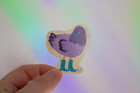 Cute Pigeon In Rain Boots Sticker Purple Bird Cartoon Funny Waterproof Decal