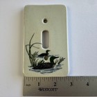 Vintage Porcelain Light Switch Cover Plate Loons Ducks Birds Ceramic Single