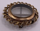 Antique Victorian Gold Filled Mourning Oval Picture Locket Brooch Pin 1 5 8   