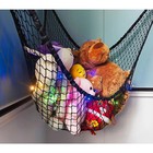Black Stuffed Animal Hammock Net W  Led Light Toy Storage Corner Organizer