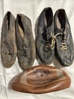Lot Of 2 Pair  Antique Leather Football Cleats   Wilson Tdj  1360 Football 
