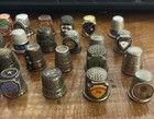Lot  Of 40 Vintage Assorted Thimbles Pewter    Metal
