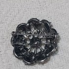 Vintage Art Deco Sapphire Blue Glass Filigree Pin Brooch
