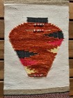 Vintage 23    Long Woven Wall Hanging Southwestern Pottery Pot Vase Art Tapestry