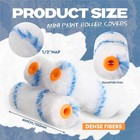 300 Pcs 4  Mini Paint Roller Covers 1 2  Nap Microfiber Blue White Home Repair K
