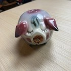 Vintage 1957 Hp Co Corky Pig Coin Piggy Bank With Original Cork Blue Pink White