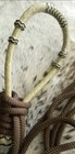 Natural Rawhide Bosal With Brown Nylon Mecate With Tassel Bitless Hackamore