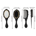 Vintage Makeup Set  Wide Tooth Comb  Round Mirror  Hair Brush With Holder  De   