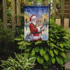 Caroline s Treasures English Bulldog With Santa Claus Garden Flag Fnt1033gf