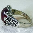 Ultra Rare Ancient Roman Silver Ring Engraved With Stunning Red Stone Authentic