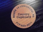 Vintage Lewisburg Pa Country Cupboard Wooden Nickel