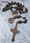 Holy Face Of Jesus  Sacred Heart  pieta 39 Beads Chaplet  bronze  bloodstone