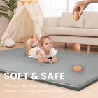 Large 79 x118  Baby Activity Play Mat Rug For Floor Dark Gray 