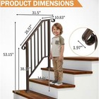 53 In  X 31 In  Bronze Iron Stair Hand Rail Kit Handrails For Outdoor Steps
