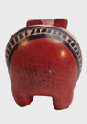 Swahili Modern Hand Carved Soapstone Hippo-made In Kenya-red-vibrant Colors-chip