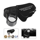 30x 60x Illuminated Jewelers Loupe Foldable Magnifier Led Light Gold