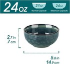24oz Bowls For Soup  Ceramic Deep Soup Bowls Set Of 4  Green Cereal Bowls Set