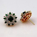 2ct Round Cut Lab-created Emerald Women s Stud Earrings 14k Yellow Gold Plated