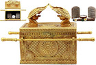 Matte Gold Holy Ark Of The Covenant With Ten Commandments Rod Of Aaron And Manna