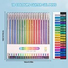 Glitter Pens  18 Colors Metallic Rollerball Pen Set  1mm Bullet Tip Sparkling   