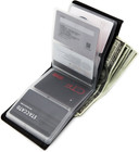 Rfid Blocking Wallet - 6 Pages Leather Business Credit Card Holder Case 12 Credi