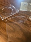 Circa 1970  Set Of 4 Vintage Lucite Coasters W  Holder  Acrylic Barware