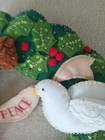 Completed finished Bucilla   Felt   Sequin Peace Dove Christmas Wreath Wall door