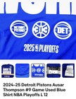 2024-25 Detroit Pistons Ausar Thompson  9 Game Used Blue Shirt 2025 Nba Playoffs