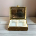 Vintage Courting Couple Pill Box Mirror 2 Compartment Enamel Victorian Trinket