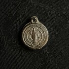 Religious Catholic Jesus On The Cross Silver Toned Round Medallion Pendant