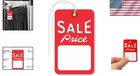 Quality Cardstock Sale Price Tags - 1000 Red white Tags  Prestrung Convenience