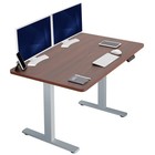 Vivo Electric 48  X 30  Stand Up Desk  Dark Walnut Table Top  Gray Frame