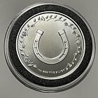 Shamrock 4 Leaf Clover Lucky Horseshoe 1 Troy Oz  999 Fine Silver Round Coin 999